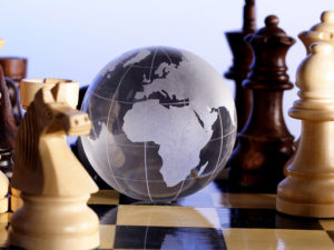 Glass Globe On Chess Board